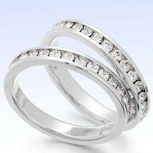 CHARTER CLUB CRYSTAL Eternity RING Set - Size 7